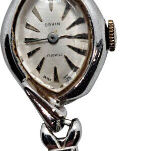 Orvin 17 jewels ladies watch, 10k gold filled band sections
